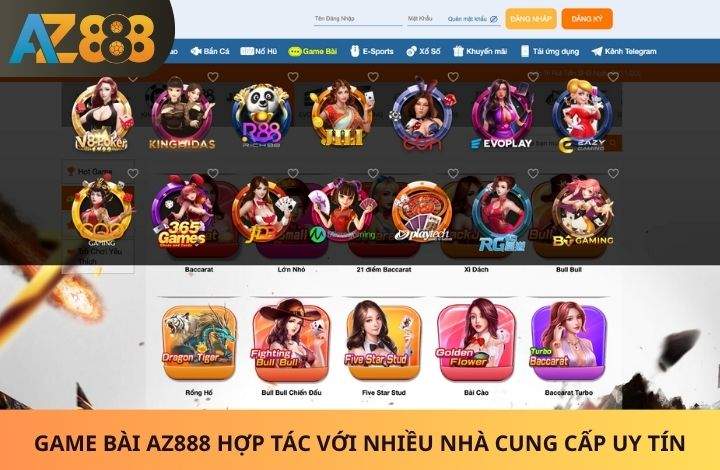 Các sảnh cược có tại Game Bài AZ888